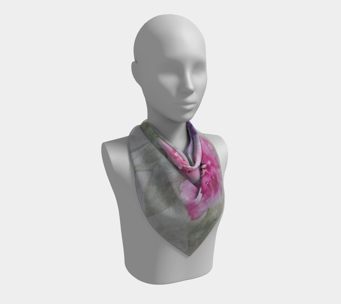 Pastel Floral Scarf Watercolor by Sharon Tiger - Fur, Feathers and Flowers