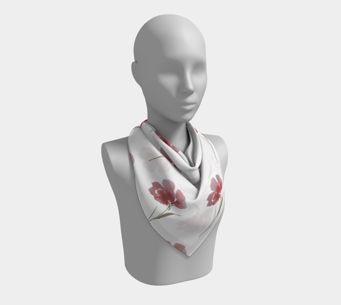 Simple Peony Scarf Watercolory by Sharon Tiger - Fur, Feathers and Flowers