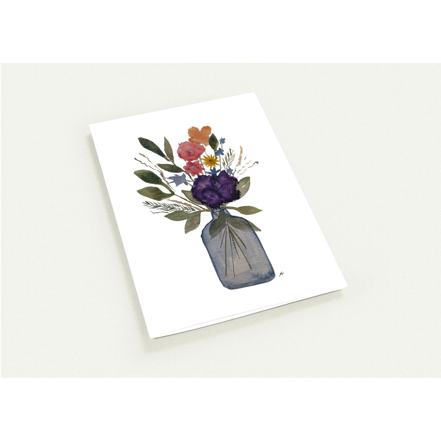 Pack of 10 Blank Greeting Cards – Floral Bouqet Watercolor Art by Sharon Tiger - Fur, Feathers and Flowers