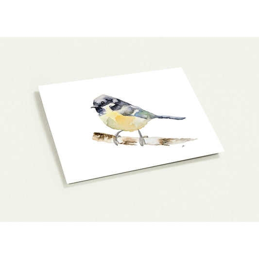 Pack of 10 (Multiple Sizes) Greeting Cards Titmouse Bird Original Watercolor by Sharon Tiger - Fur, Feathers and Flowers