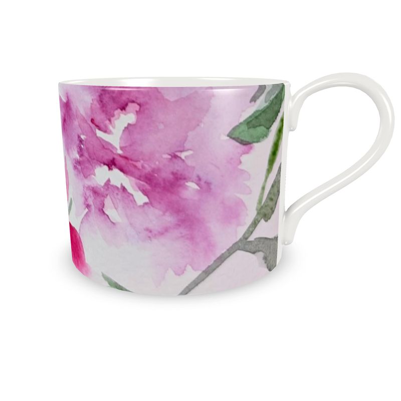 Tea Cups & Saucers, Original Watercolor by Sharon Tiger - Fur, Feathers and Flowers