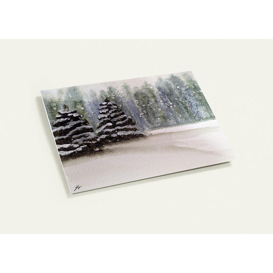 Pack of 10 Blank Greeting Cards Winter Woods Original Watercolor by Sharon Tiger - Fur, Feathers and Flowers