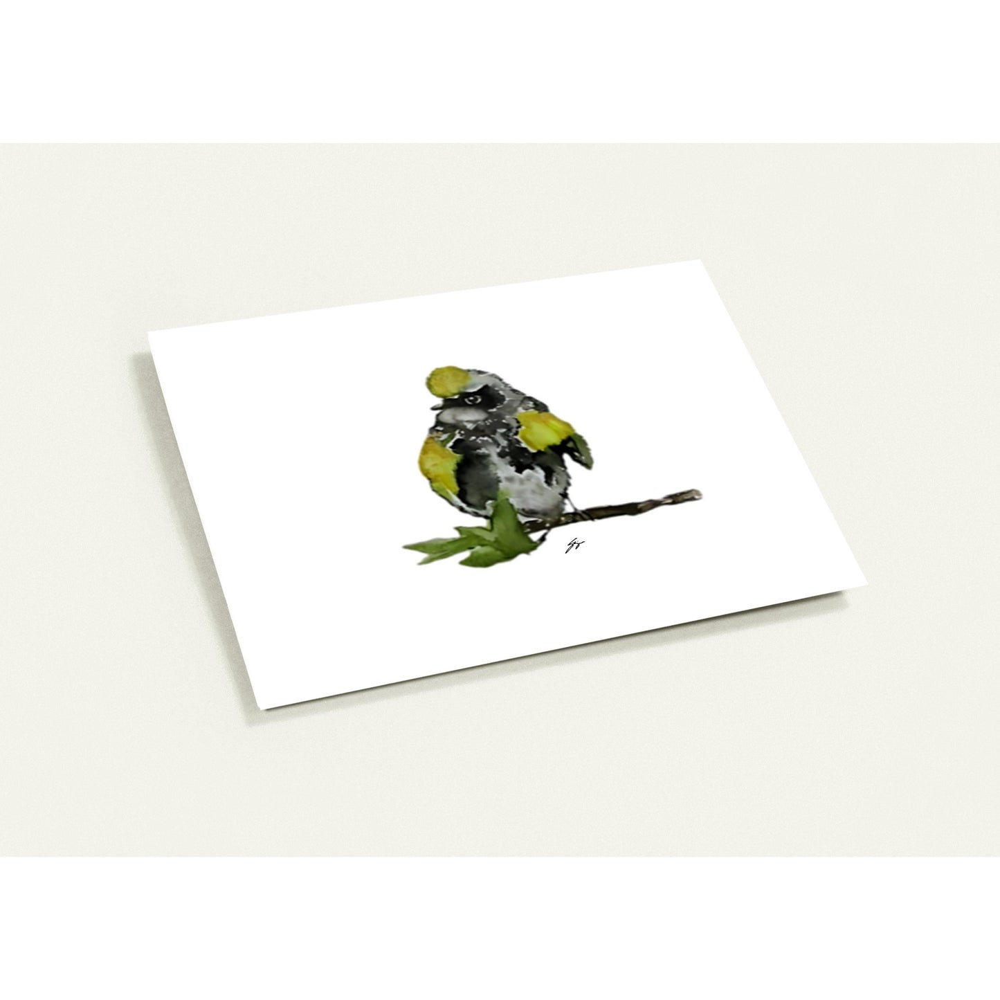 Pack of 10 Blank Greeting Cards – Yellow Bird Watercolor Art by Sharon Tiger - Fur, Feathers and Flowers