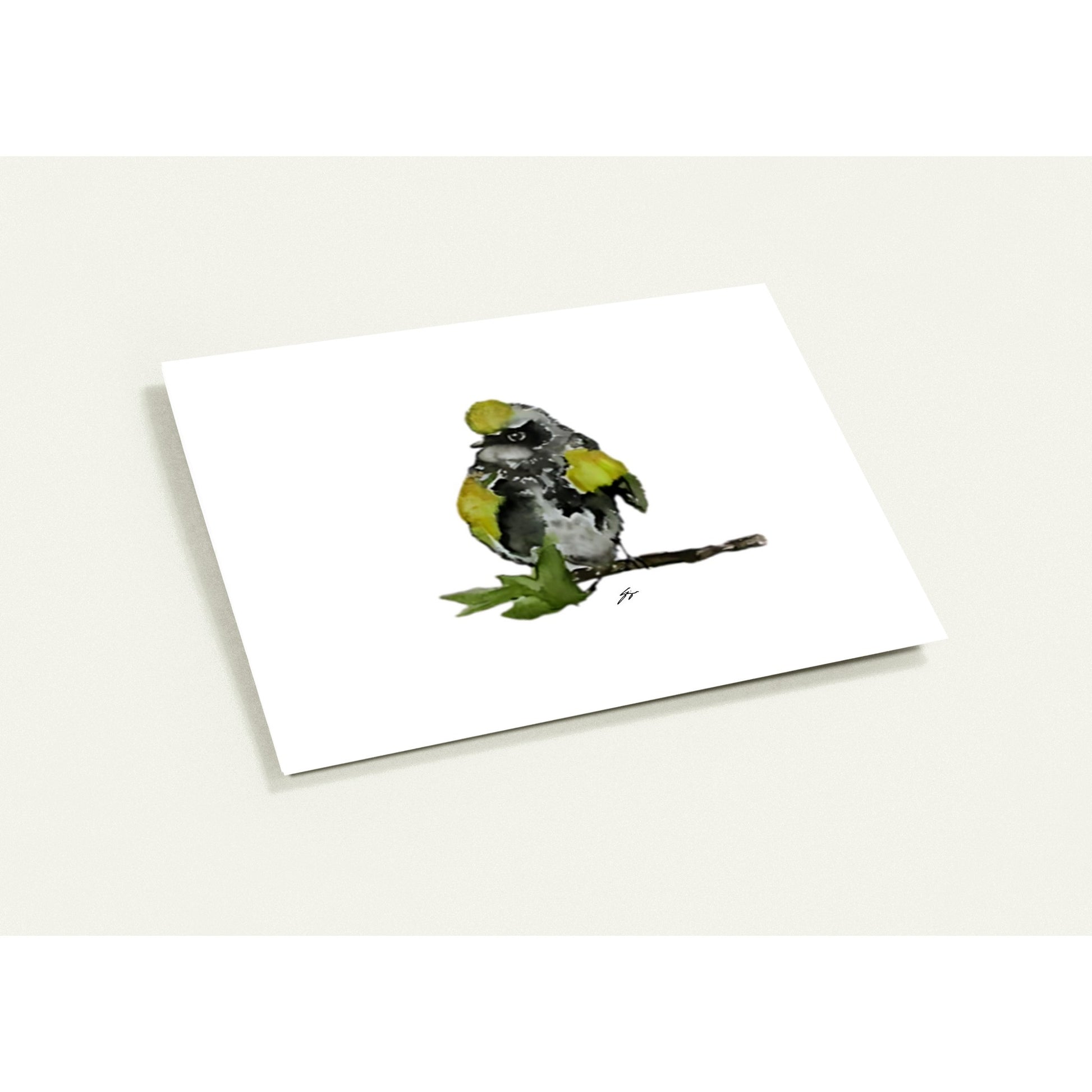 Pack of 10 Blank Greeting Cards – Yellow Bird Watercolor Art by Sharon Tiger - Fur, Feathers and Flowers