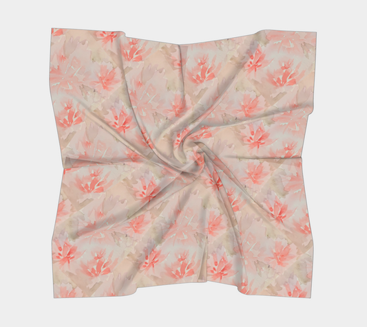 Pink Floral Silk Scarf, Original Watercolor by Sharon Tiger - Fur, Feathers and Flowers
