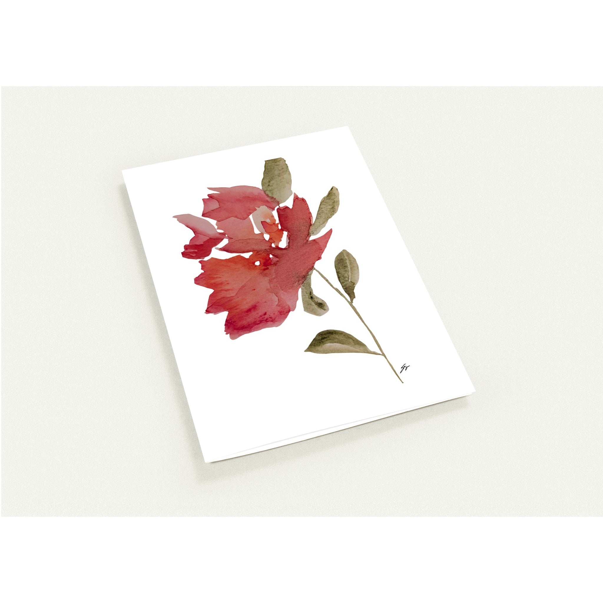 Pack of 10 Blank Greeting Cards – Red Peony Flower Watercolor Art by Sharon Tiger - Fur, Feathers and Flowers