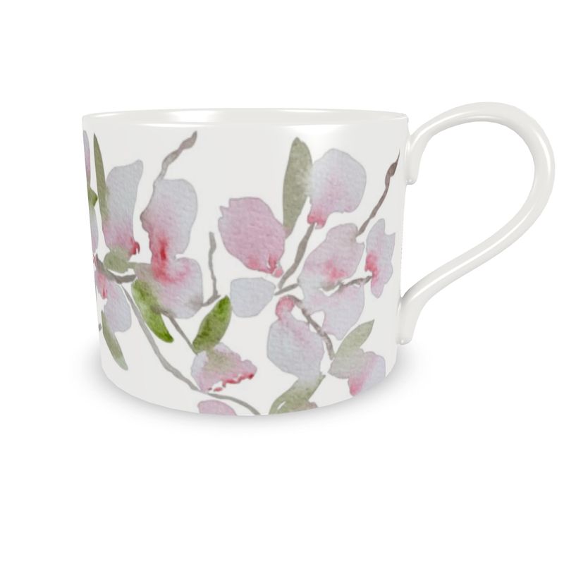 Tea Cups & Saucers, Original Watercolor by Sharon Tiger - Fur, Feathers and Flowers